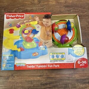 Fisher Price Topzy Tumblers Twirlin' Tumblin' Fun Park 3 Beans Lights Music NEW